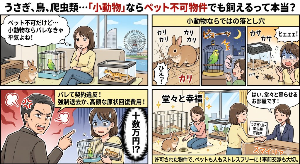 うさぎ、鳥、爬虫類…「小動物」ならペット不可物件でも飼えるって本当?賃貸ルールの落とし穴と確認必須のポイント